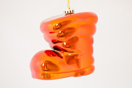 Изображение Елочная игрушка Сапог 200 мм матовый пластик Оранжевый  интернет магазин Иватек ivatec.ru
